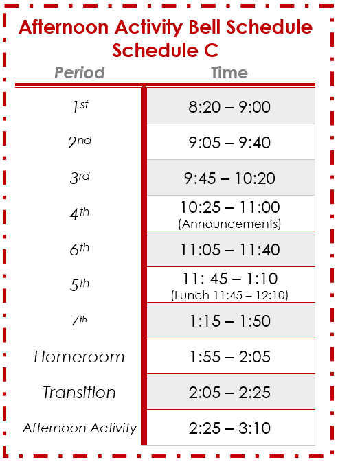 24-25 Bell Schedule C